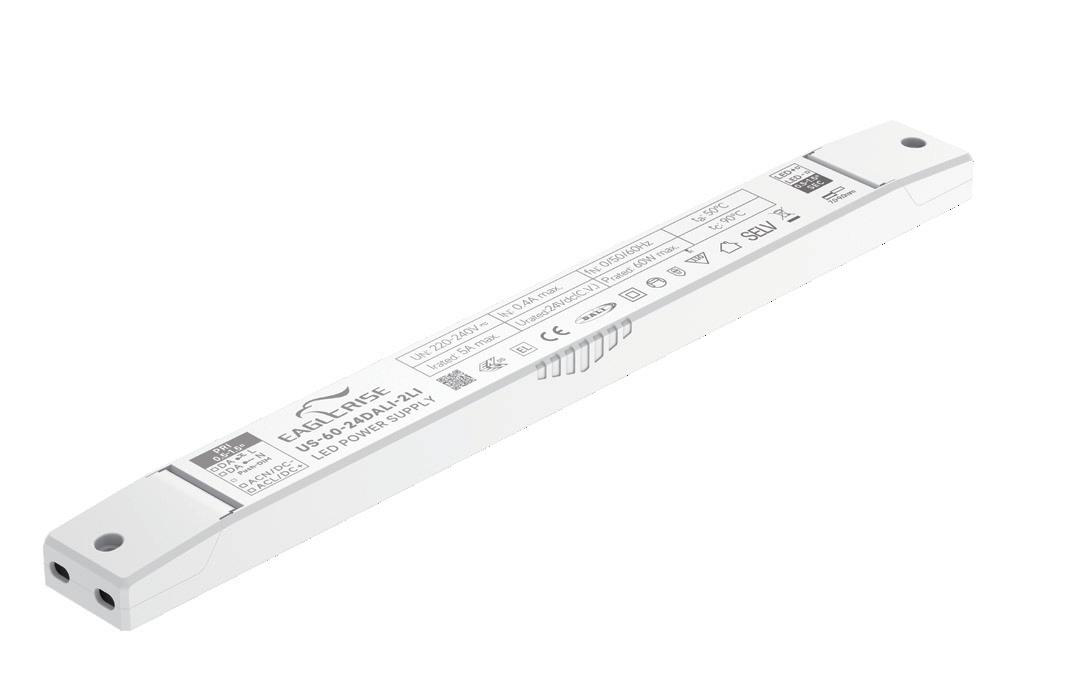 Eaglerise Ultrathin US constant voltage LED driver, low-profile housing for shallow ceiling voids
