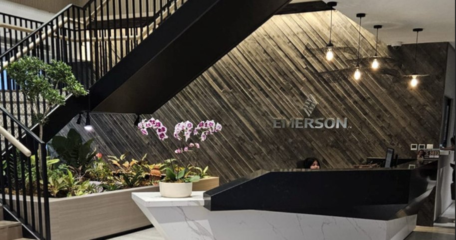 Emerson Electric Philippines office lighting reception